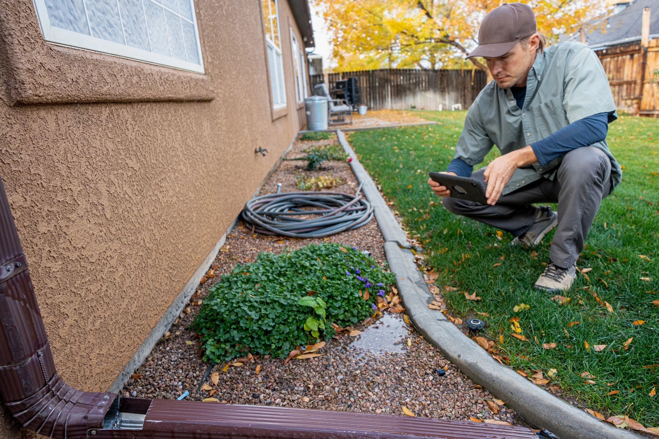 Foundation repair project with extensive groundwork